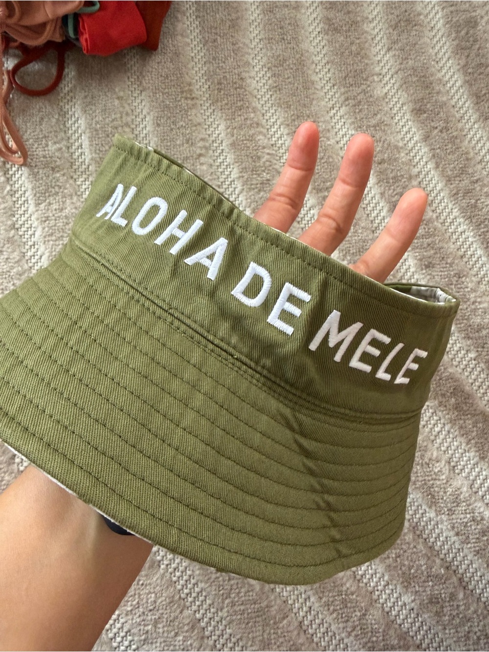 Aloha de Mele green tropical hibiscus reversible hat beach  Hawaii - Picture 6 of 8